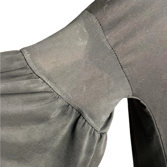 WoWo Black Statement Shirt with Mesh Sleeves.  Size:2X - Picture 5 of 10